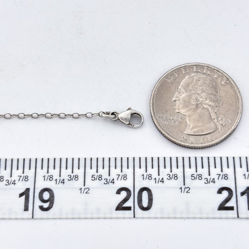 Vintage Sterling Silver 925 Cable Link Chain Necklace 17.5"-19.5" - Picture 8 of 10